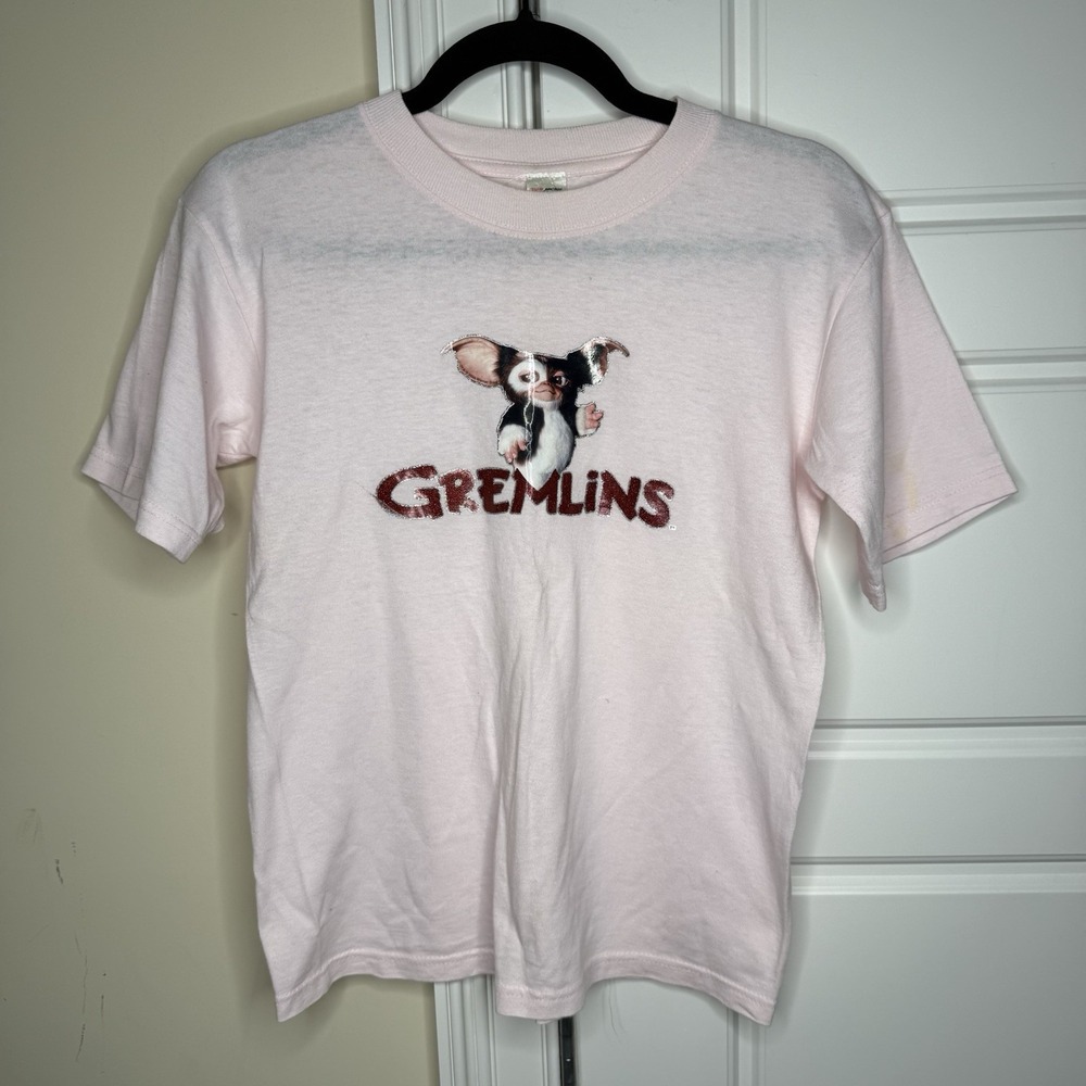 Vintage Ripple Junction Gremlins T-Shirt Women's Large Pink Glitter Y2K USA